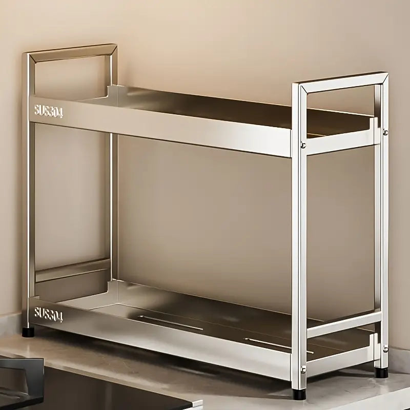 Kuhinjski Nosač od Nerđajućeg Čelika 304 – Višeslojna Polica za Začine i Ulja