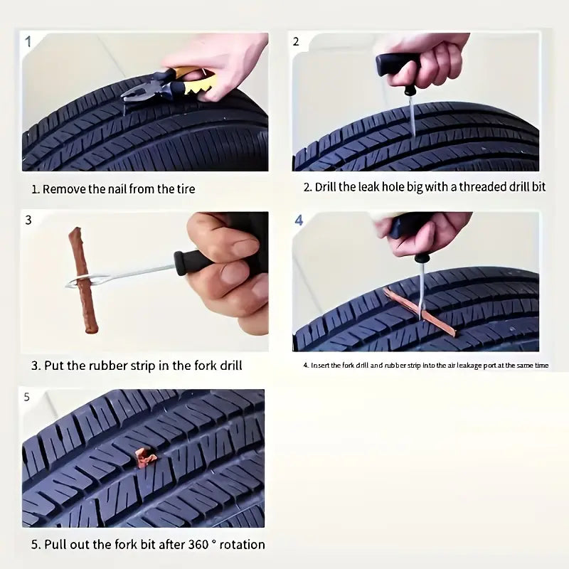 Auto Set za Popravku Guma – Hitna Popravka na Putu (5 Zakrpa) - Vufri Shop