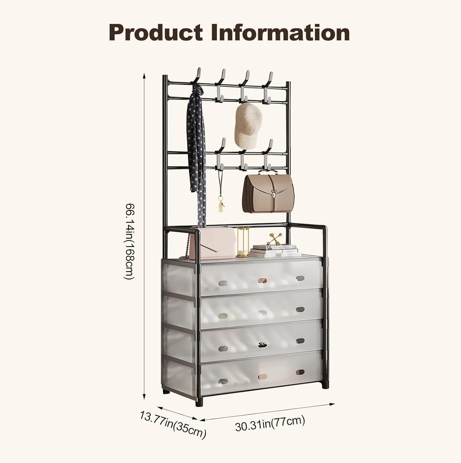 4-spratni Ormar za Cipele i Jakne – Vodootporan, Podesiv i Lako Sklopiv - Vufri Shop