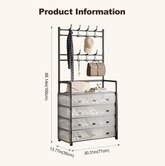 4-spratni Ormar za Cipele i Jakne – Vodootporan, Podesiv i Lako Sklopiv - Vufri Shop
