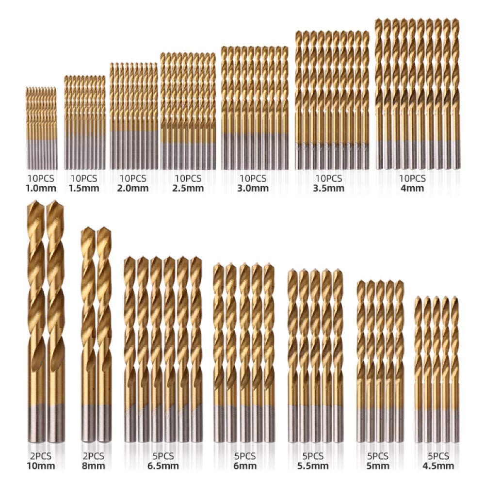 Set burgija presvučenih TITANIJUMOM 99 komada + oštrac burgija - Vufri Shop