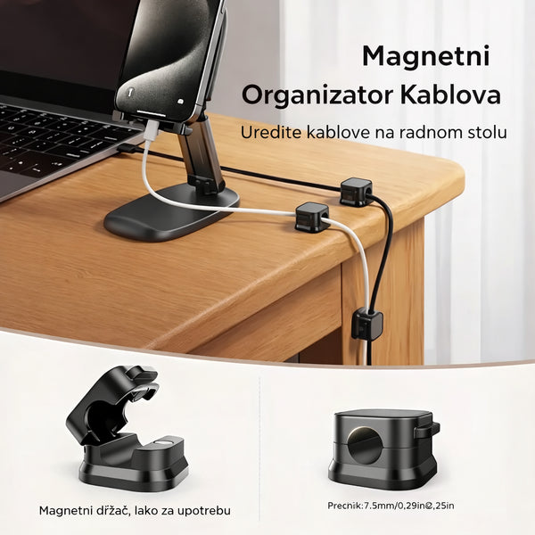 Magnetni držači za kablove – organizator za sto (8 kom)