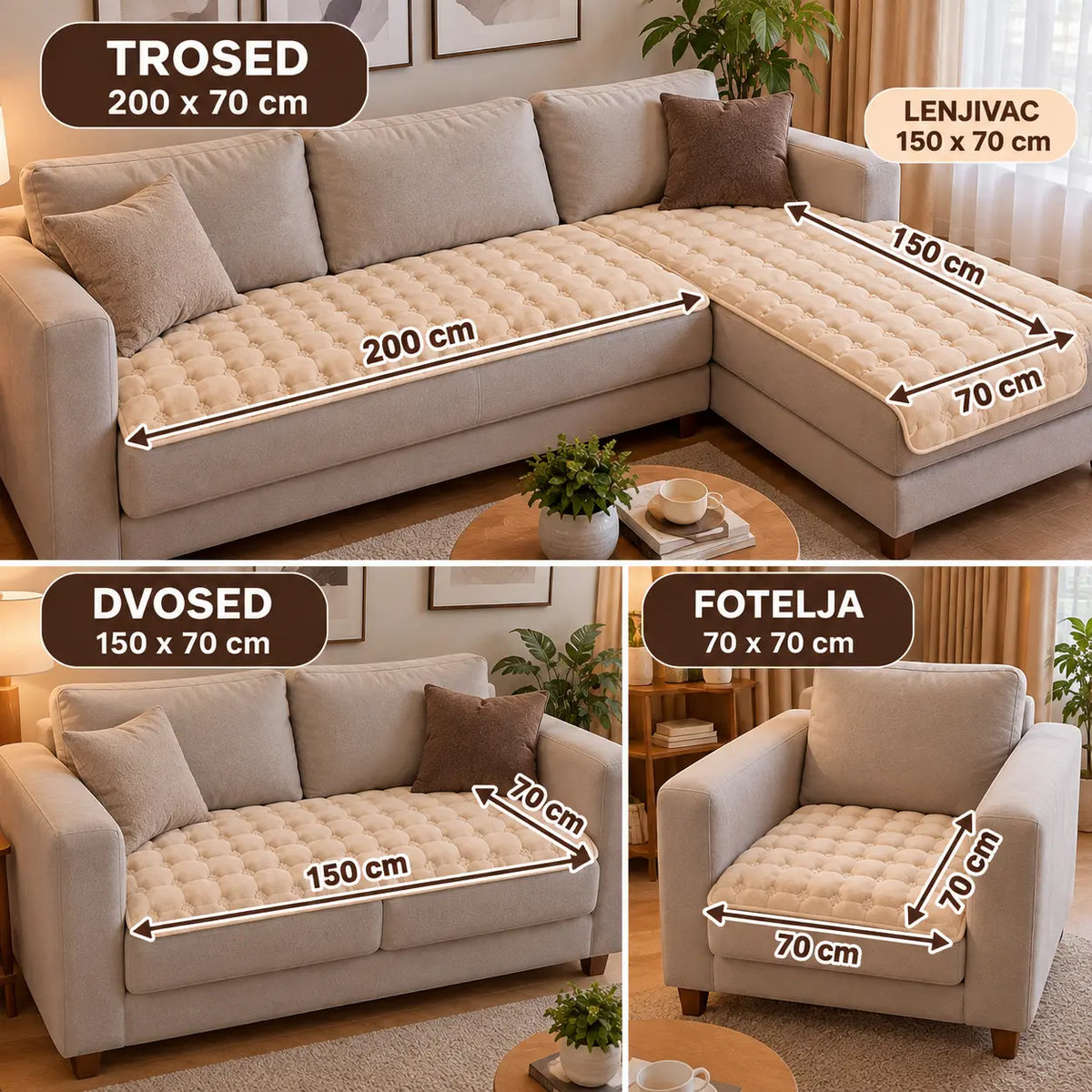 Set Zaštitnih Flekera za Nameštaj – 3 Komada