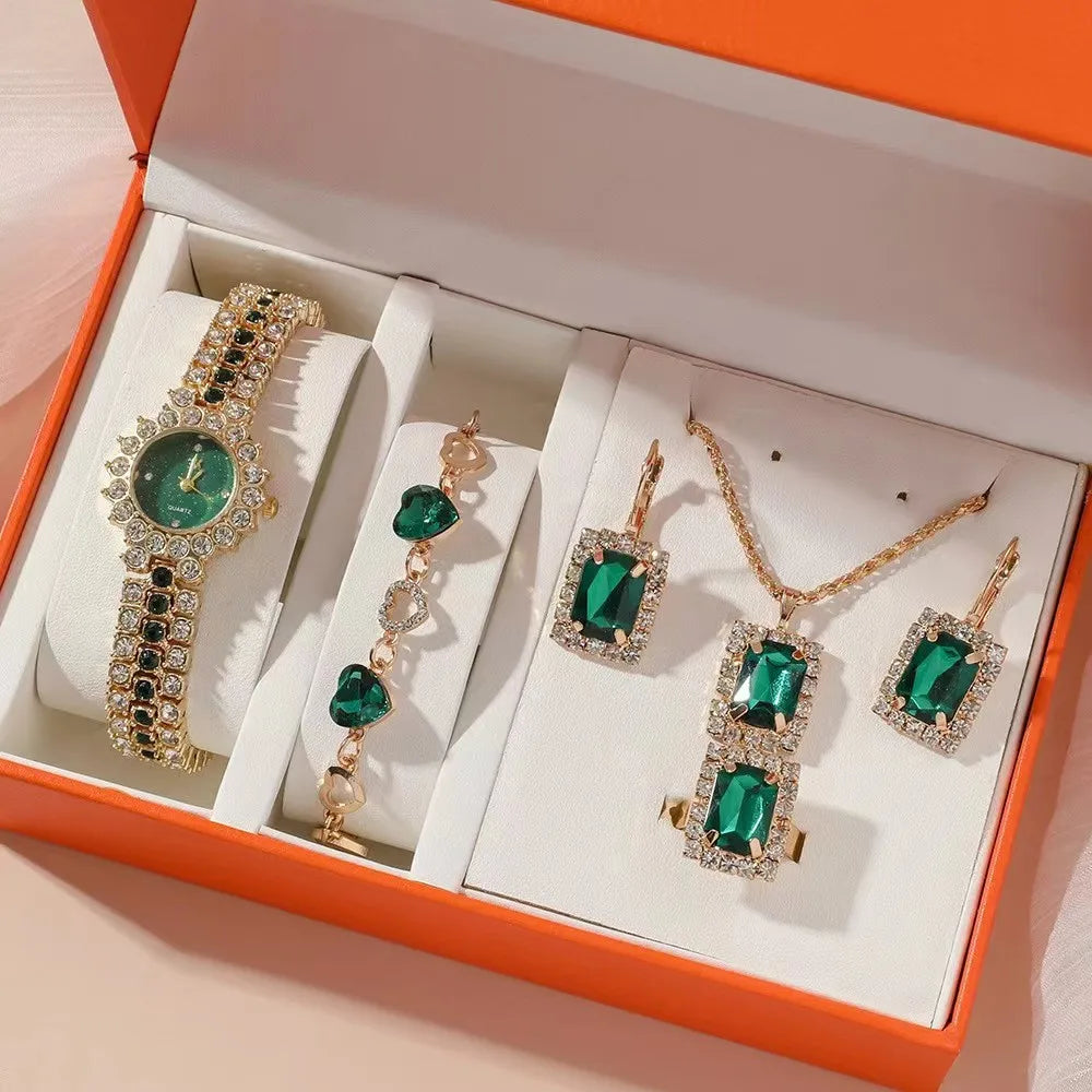 Aceneta – Luksuzni set nakita (sat, narukvica, ogrlica, prsten i minđuše) - Vufri Shop